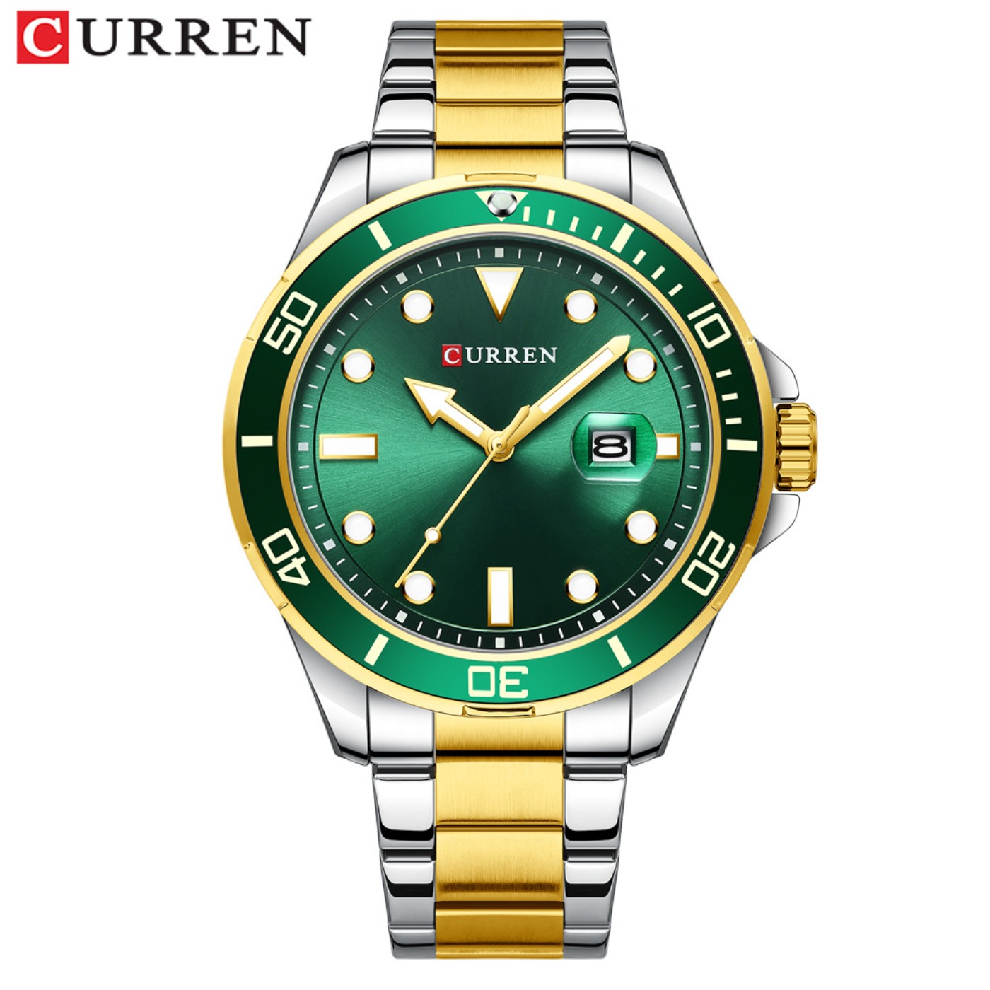 Luxury Watch For Men - CURREN ニューグリーンウォーターゴーストシリーズブランドハイエンド高級腕時計自動巻きメンズオールスチール防水クォーツ時計ギフト