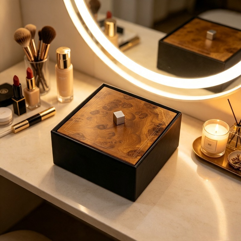 Luxury Watch Organizer - イタリア製高級時計オーガナイザー ステンレススチール製ジュエリーボックス 木目調時計オーガナイザー ウォークインクローゼット装飾品 ホームストレージ
