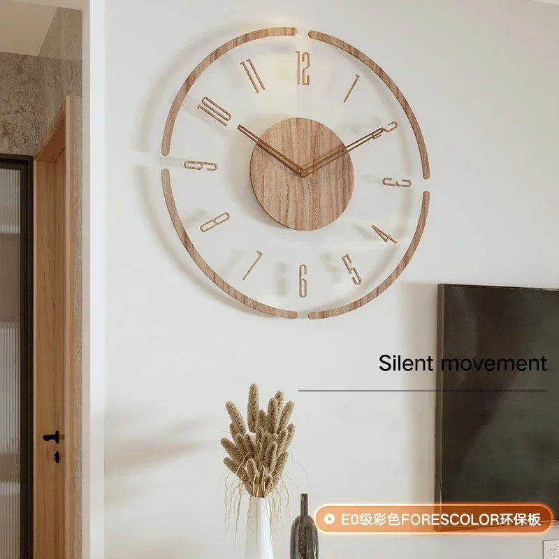 Luxury Watch Wall Clock - アクリル透明壁掛け時計木製サイレントモダン壁掛け時計時計壁掛けホームデコレーションリビングルーム高級時計ホームと装飾品