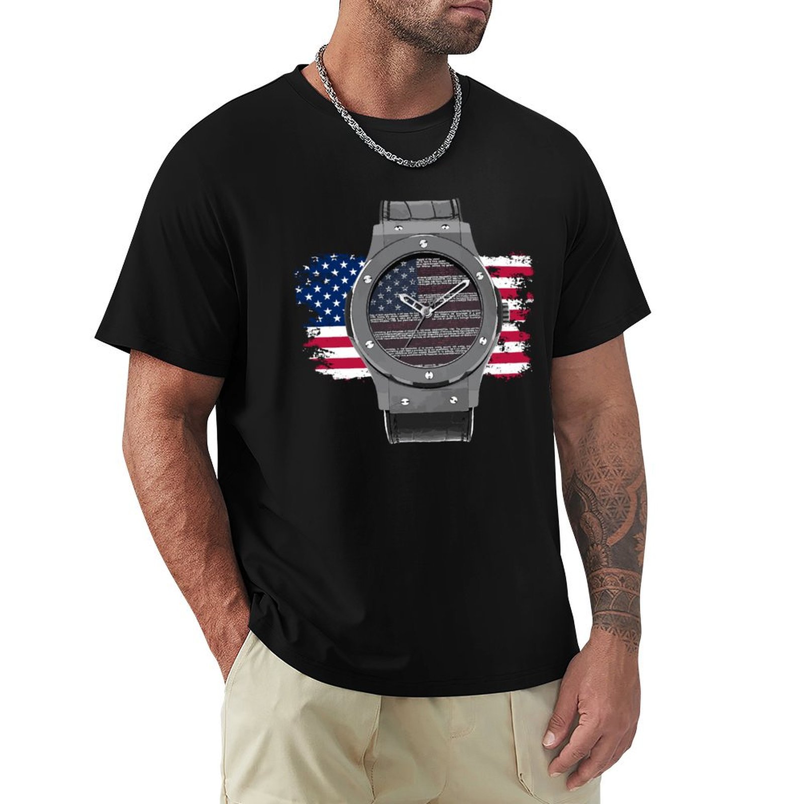 Luxury Watch Drawing - LUXURY WATCH DRAWING Tシャツ ハロウィンカジュアルTシャツ