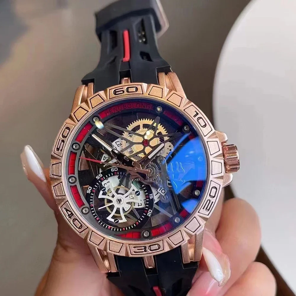 Luxury Watch Rubber Strap - 3D クォーツ時計メンズ高級クリエイティブ AAA クール 49 ミリメートルビッグダイヤルラバーストラップ防水オリジナル腕時計時計レロジオ