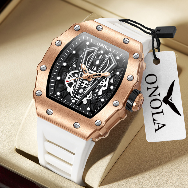Luxury Watch Mockup - ONOLA 3826ブランド スポーツラグジュアリー トノー型腕時計 メンズ アウトドア
