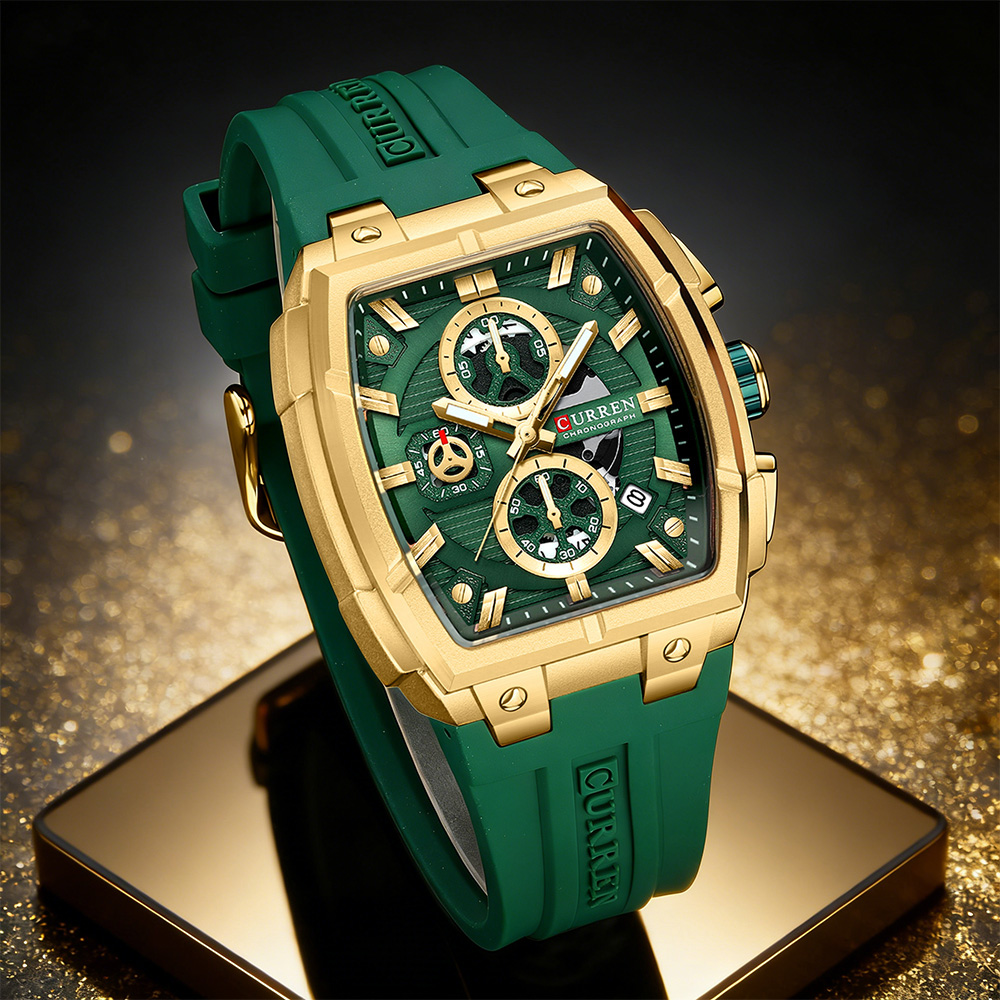 Luxury Watch Display - CURREN 高級ヴィンテージ腕時計 メンズ スポーツ クロノグラフ クォーツ腕時計
