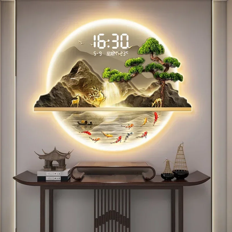 Luxury Watch Wall Clock - アート壁画壁掛け時計 LED リビングルーム LED 高級デザイン ミニマリスト