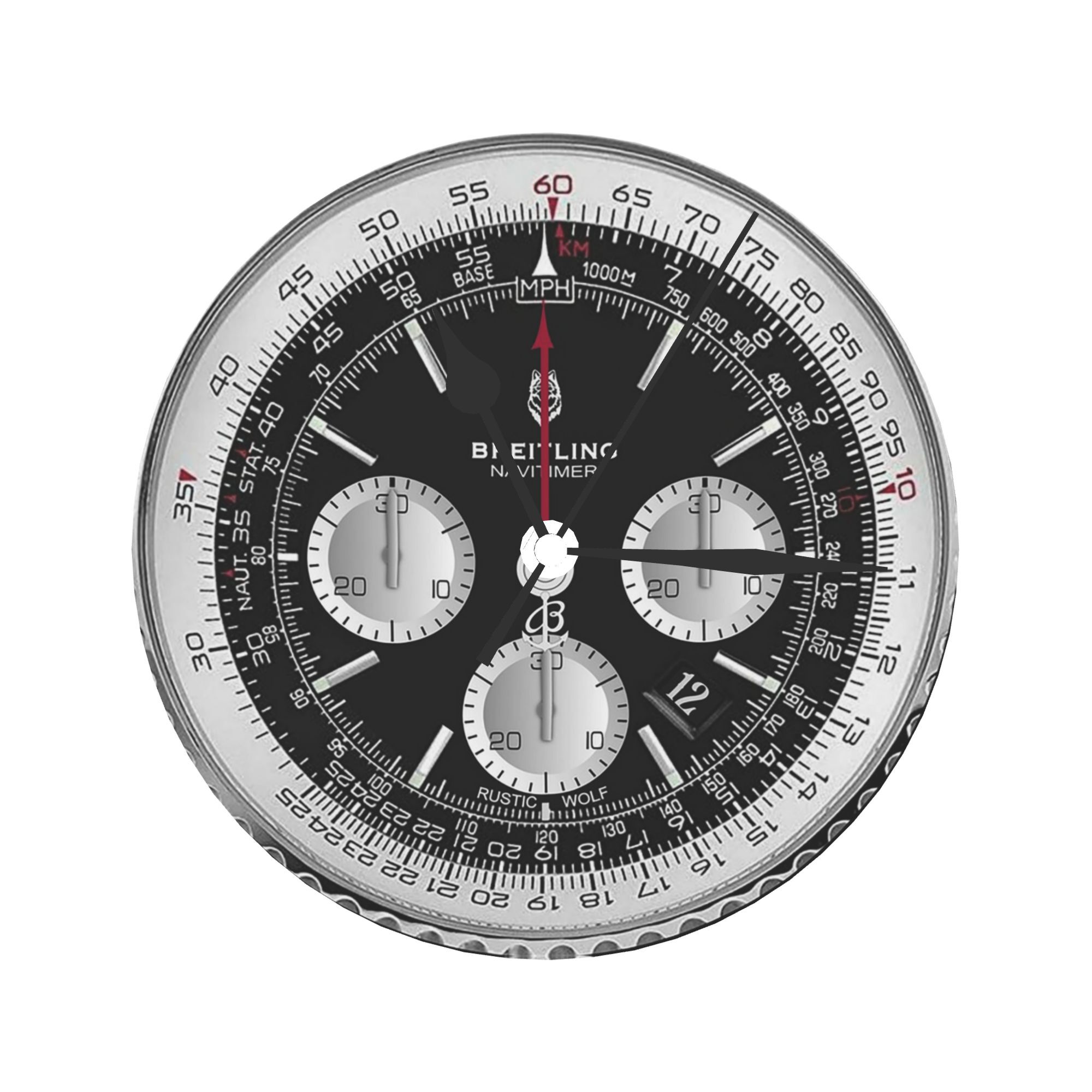 Luxury Watch Wall Clock - ブラック高級時計の文字盤壁時計部屋の装飾サイレントラウンド時計寝室リビングキッチンホーム