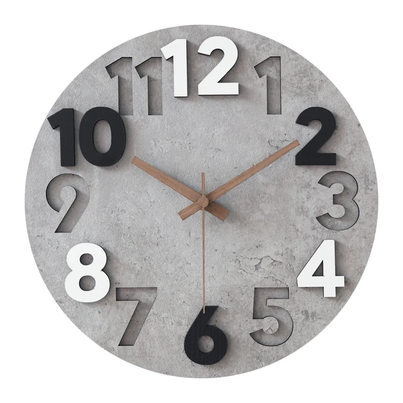 Luxury Watch Wall Clock - 現代 3d壁時計木時計機構アートサイレント高級時計壁の家の装飾リビングルームの時計zegar sciennyギフトFZ322