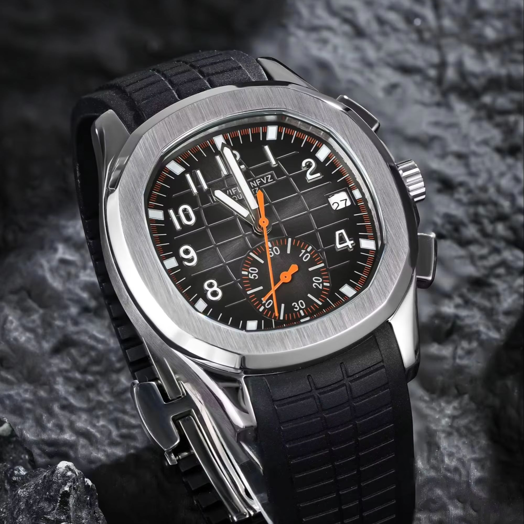 Luxury Watch Rubber Strap - 40 ミリメートルメンズ高級腕時計 NAVIFLZ NFVZ 高品質ブランドラバーストラップステンレススチールケース日本製 VD53