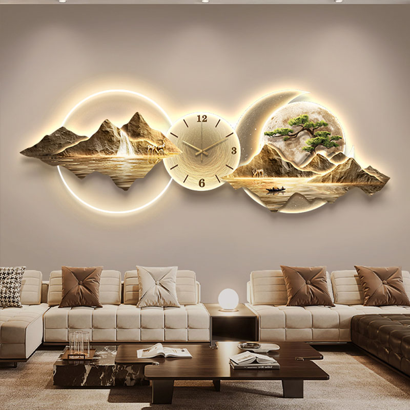 Luxury Watch Wall Clock - リビングルームの壁時計アート壁画高級大型美的モダン壁時計クリエイティブ大型サイレント壁時計家の装飾