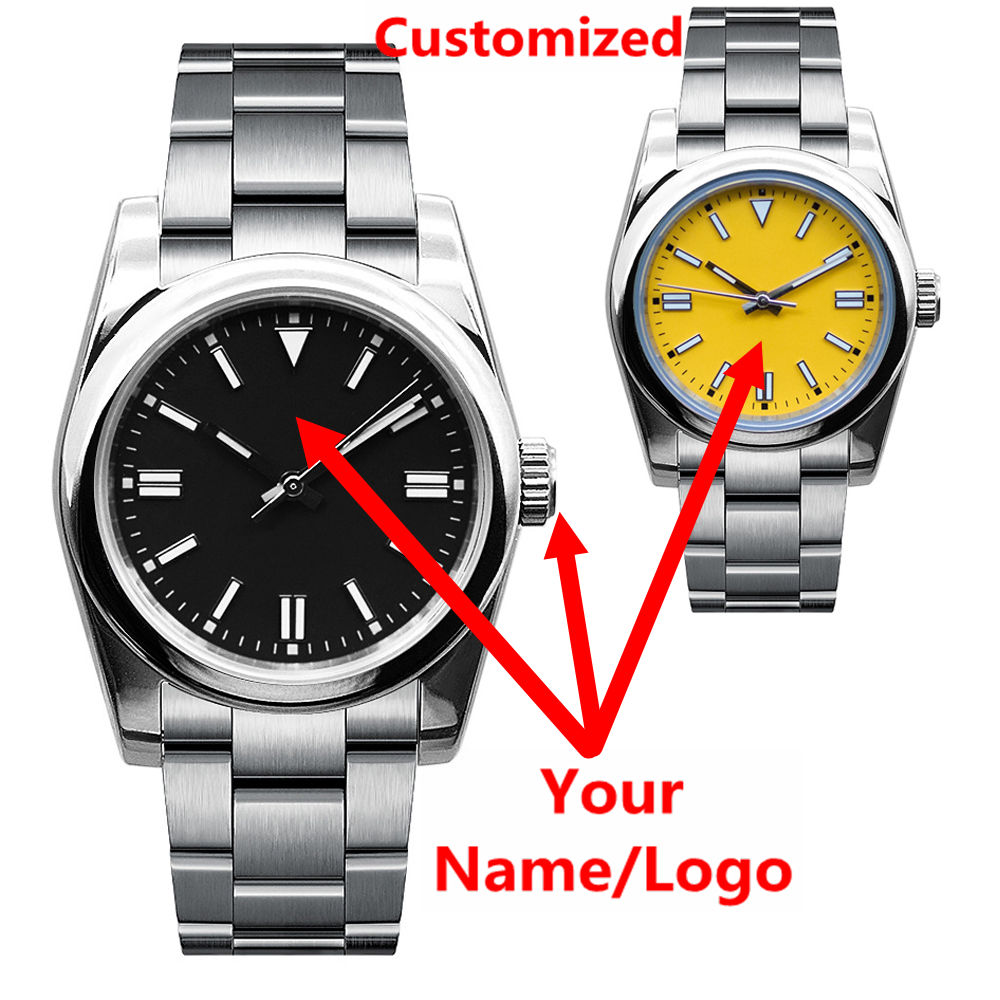 Luxury Watch Logos - カスタムロゴメンズ腕時計サファイア高級NH35/ミヨタ自動機械式腕時計36mm/39mm 10BARダイブ夜光ドレスウォッチ