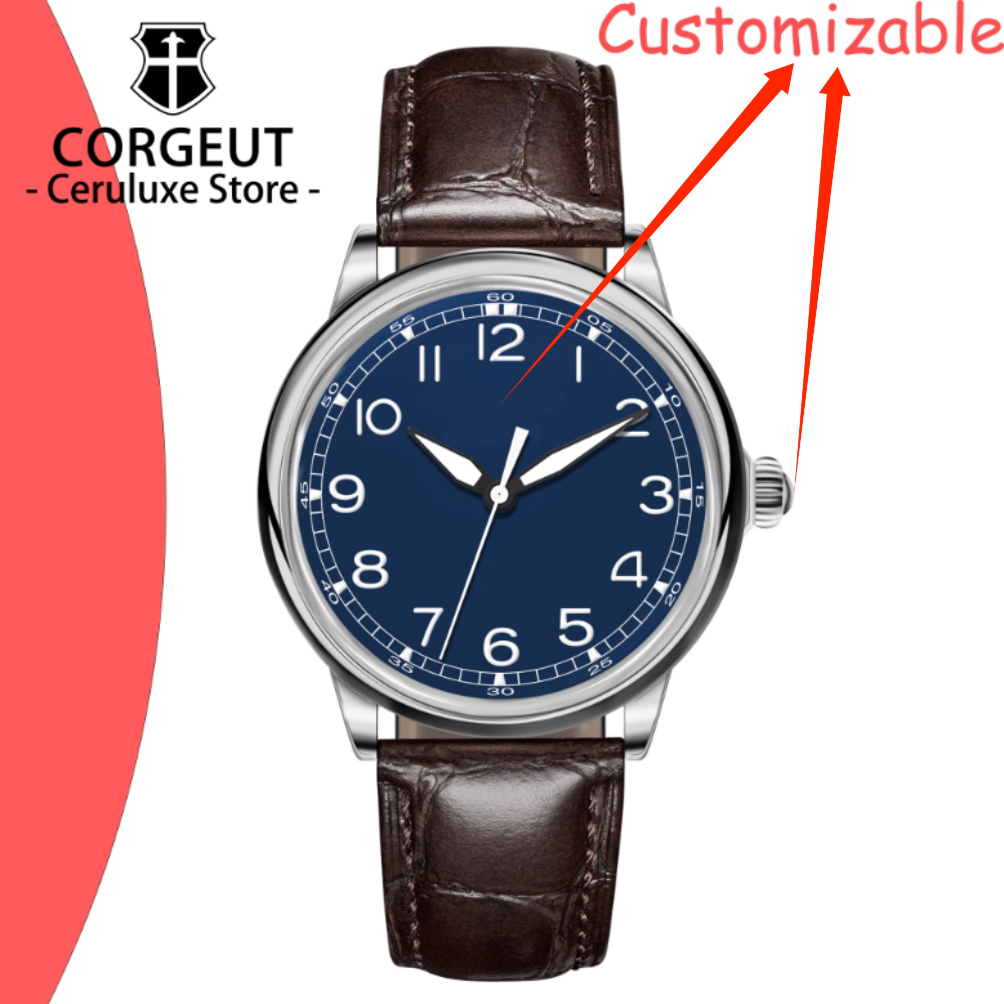 Luxury Watch Logos - カスタムロゴ 41mm MIYOTA8215 自動巻き高級腕時計 メンズ ビジネス