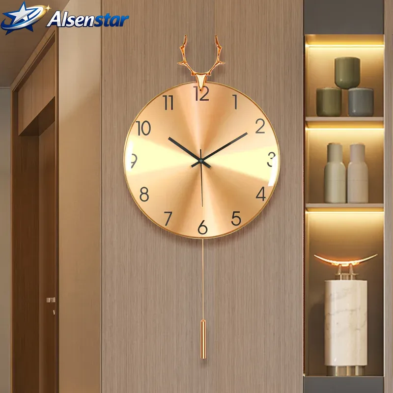 北欧風高級壁掛け時計、スイングクロック、ミニマリストモダン円 - Luxury Watch Wall Clock のレビューと価格