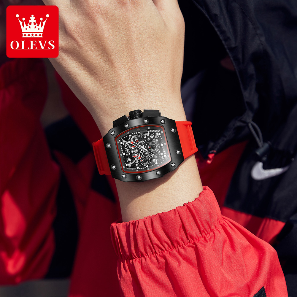 OLEVS 3608 クロノグラフクォーツ腕時計 メンズ 防 - Luxury Watch Rubber Strap のレビューと価格