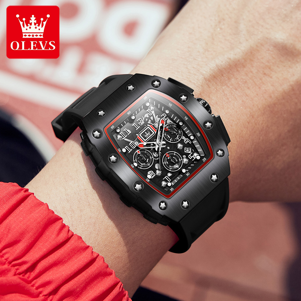 OLEVS 3608 クロノグラフクォーツ腕時計 メンズ 防 - Luxury Watch Rubber Strap のレビューと価格