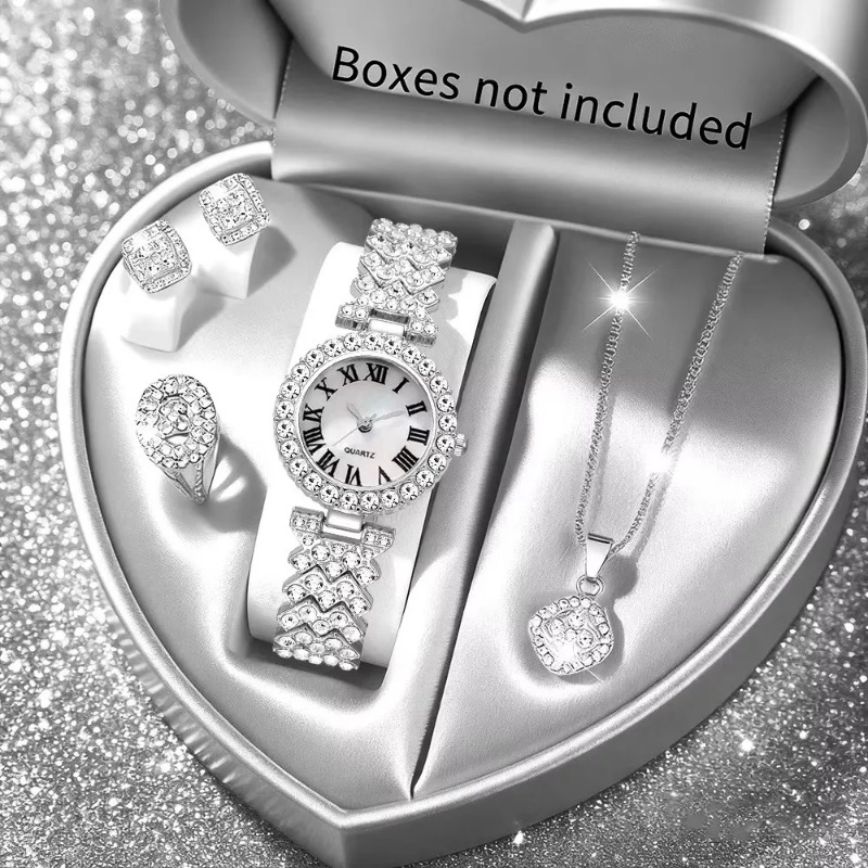 5 個の高級ラインストーンレディースウォッチジュエリーセット - Luxury Watch Holder のレビューと価格