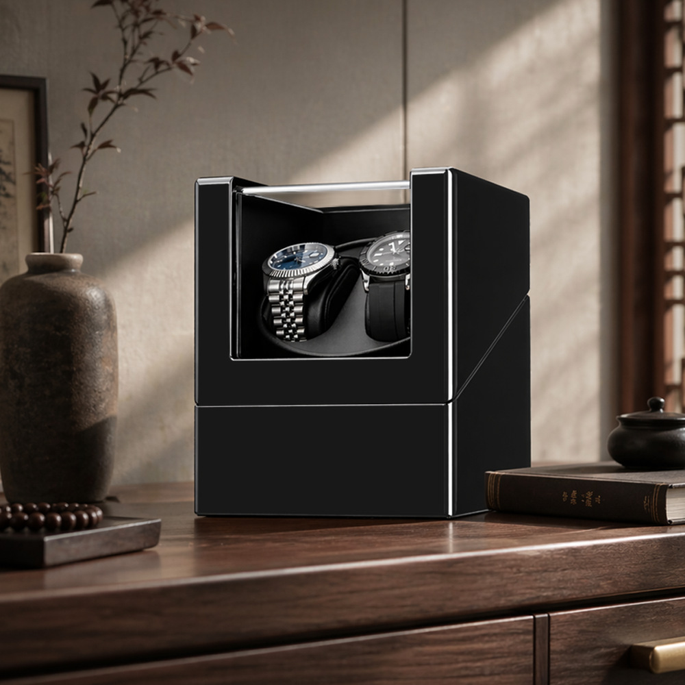 高級 2 スロット ウォッチワインダー 自動時計用ボックス  - Luxury Watch Winder Box のレビューと価格