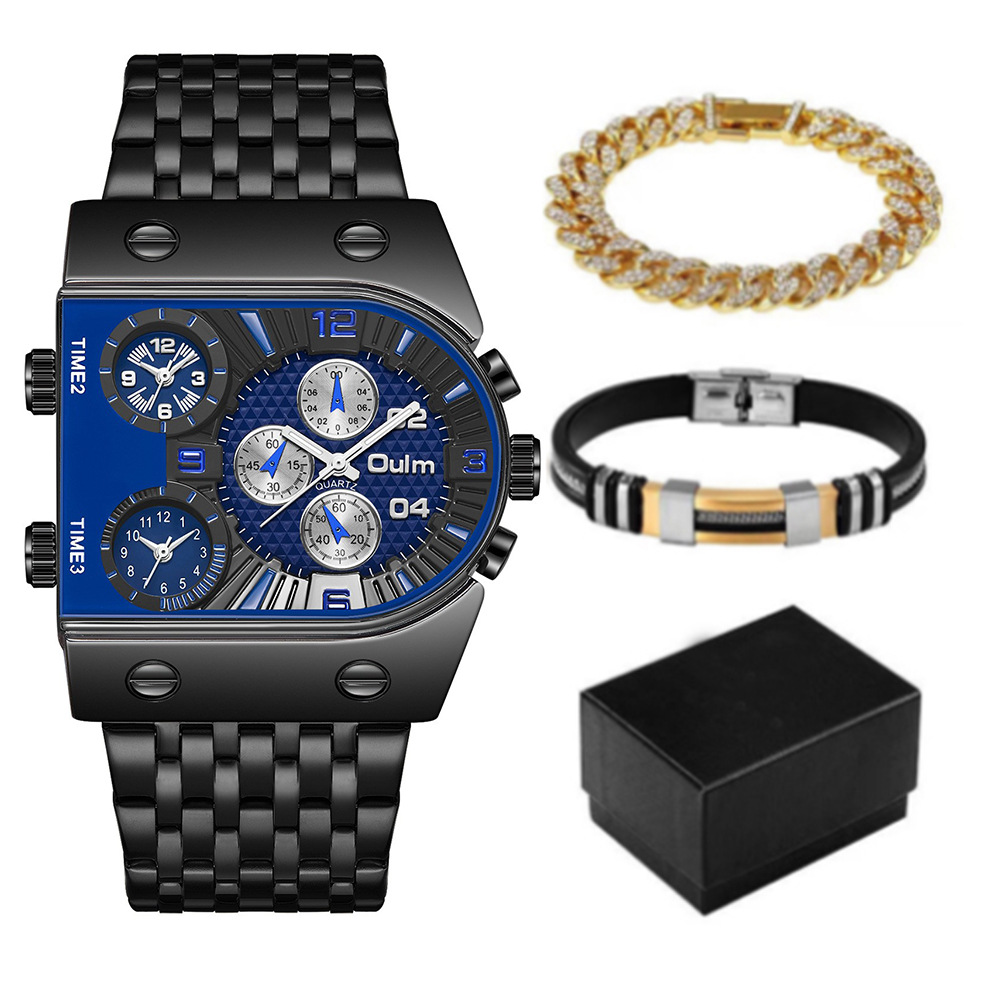 メンズ高級長方形ゴールドシルバー大型文字盤夜光防水クォーツ時 - Luxury Watch Zone のレビューと価格