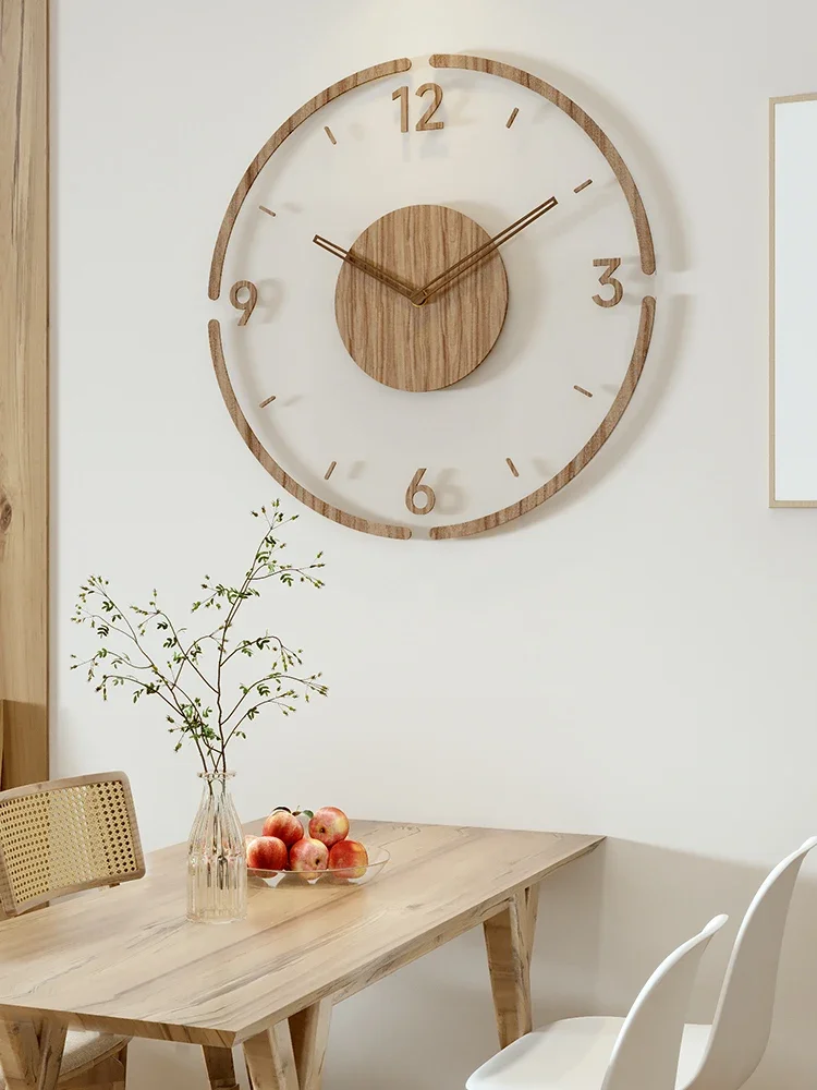 アクリル透明壁掛け時計木製サイレントモダン壁掛け時計時計壁掛 - Luxury Watch Wall Clock のレビューと価格