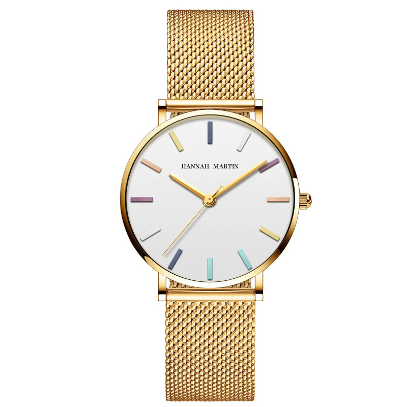 ミニマリスト腕時計 レディース カスタムロゴ ゴールド シン - Luxury Watch Brands Logo のレビューと価格