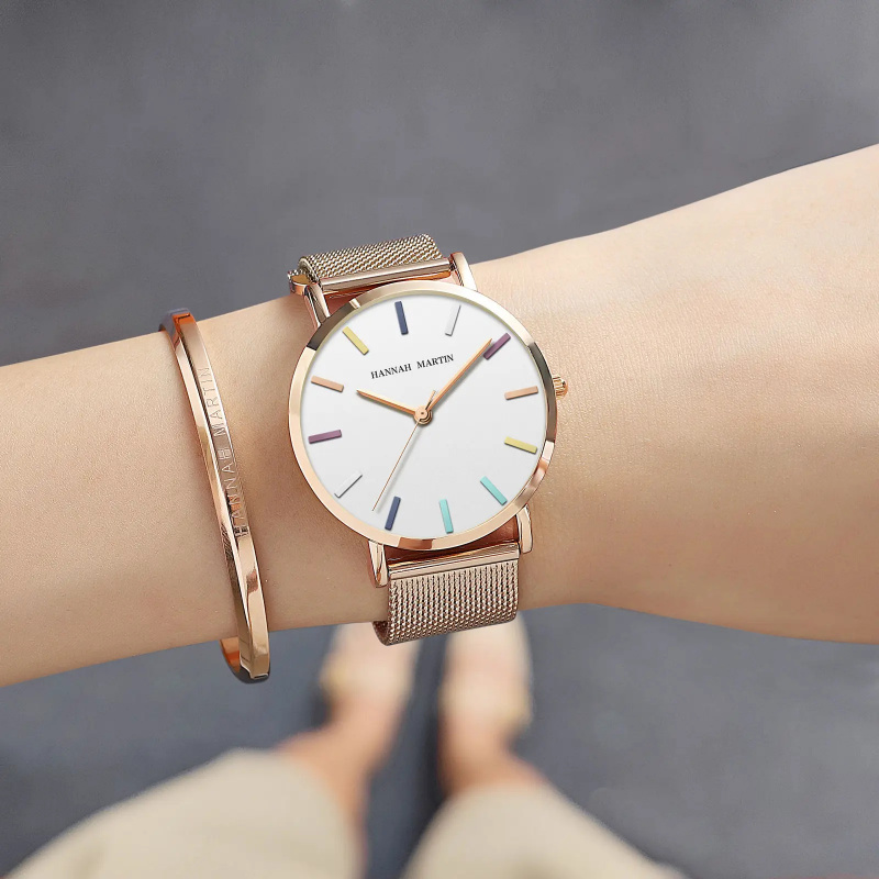 ミニマリスト腕時計 レディース カスタムロゴ ゴールド シン - Luxury Watch Brands Logo のレビューと価格