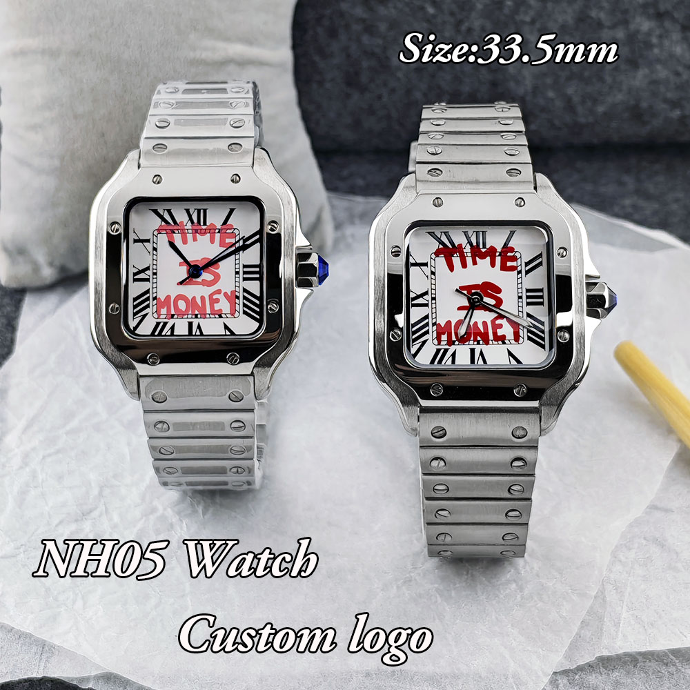 新しい NH05 スクエアウォッチ タイム イズ マネー ウ - Luxury Watch Logos のレビューと価格