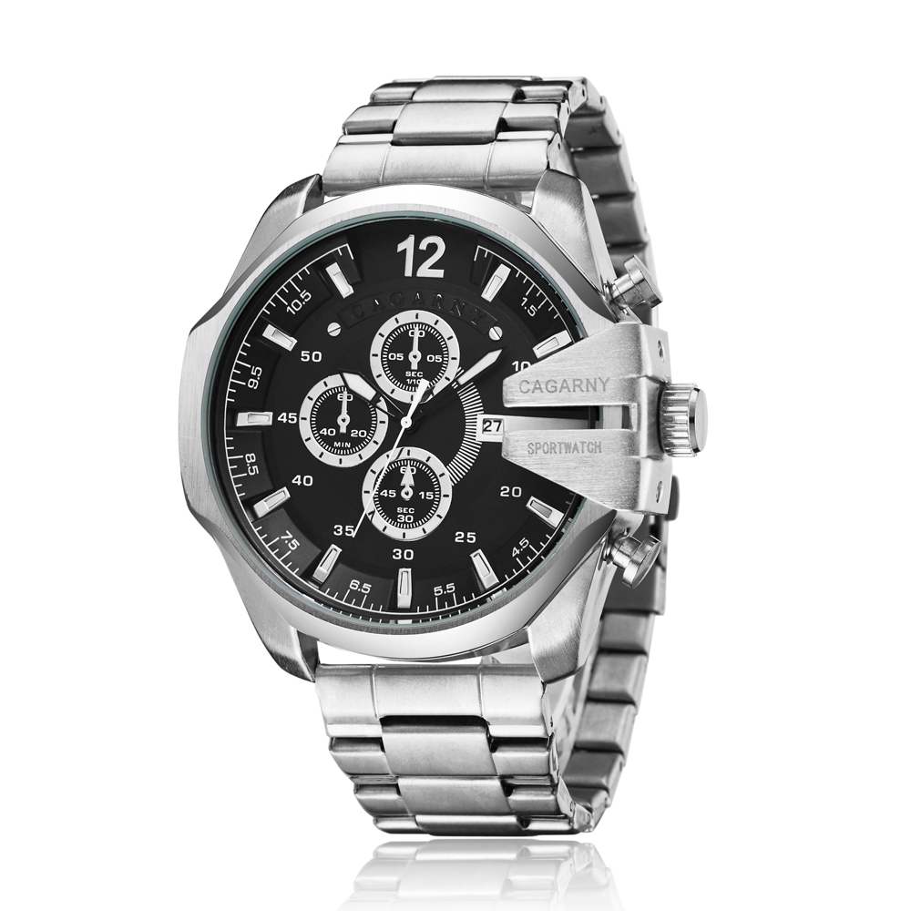 Cagarny 高級ブランド防水軍事スポーツは男性シルバース - Luxury Watch Mockup のレビューと価格