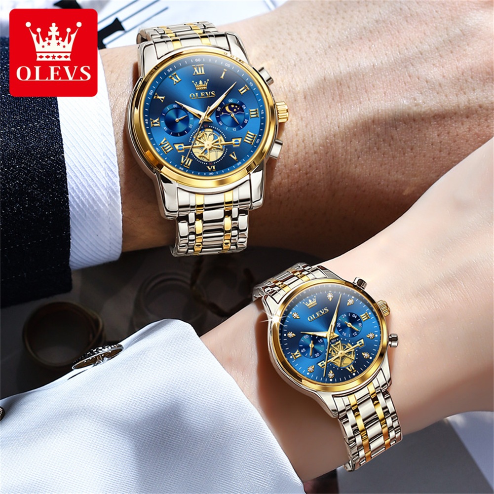 OLEVS クォーツカップルウォッチ高級ブランド防水月相タイ - Luxury Watch Zone のレビューと価格