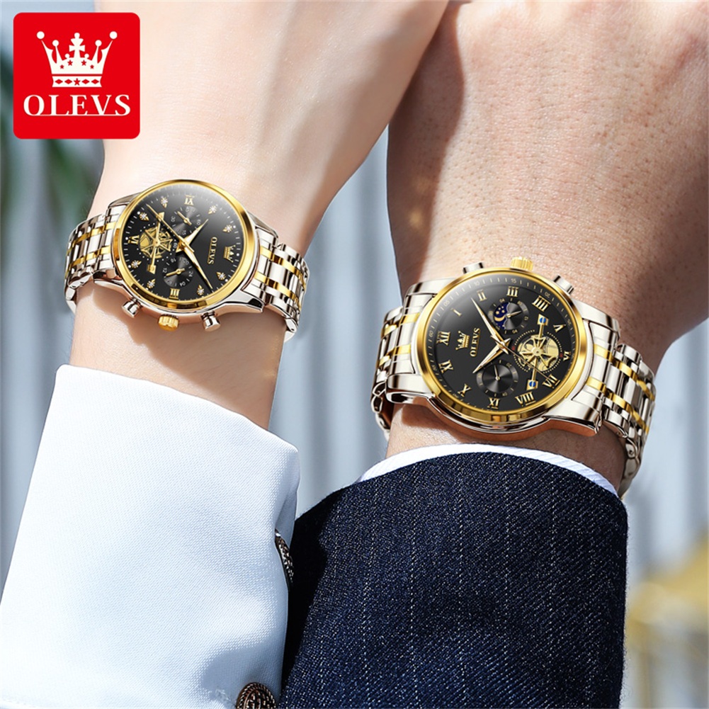 OLEVS クォーツカップルウォッチ高級ブランド防水月相タイ - Luxury Watch Zone のレビューと価格