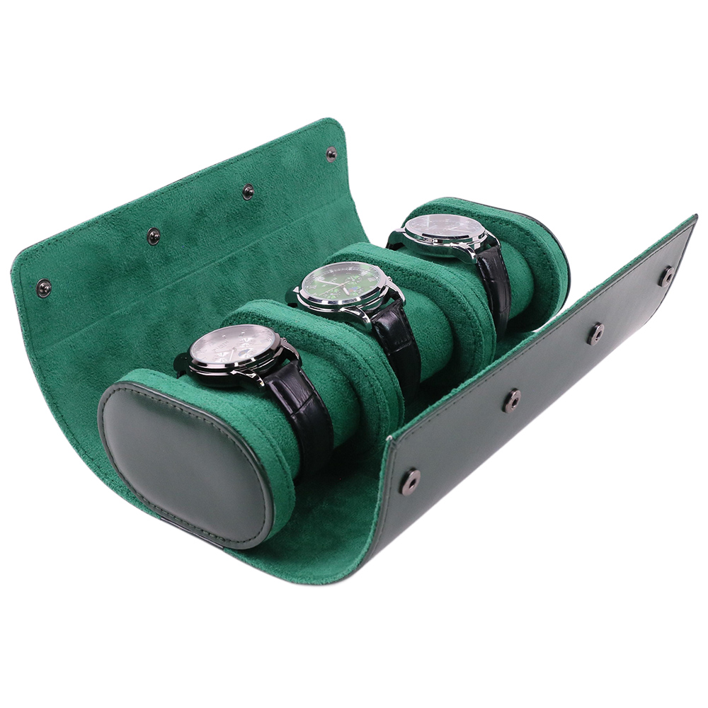 高級携帯用3スロットPUレザー腕時計トラベルロールオーガナイ - Luxury Watch Winder Box のレビューと価格