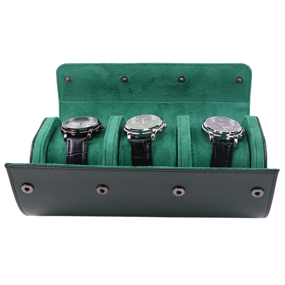 高級携帯用3スロットPUレザー腕時計トラベルロールオーガナイ - Luxury Watch Winder Box のレビューと価格