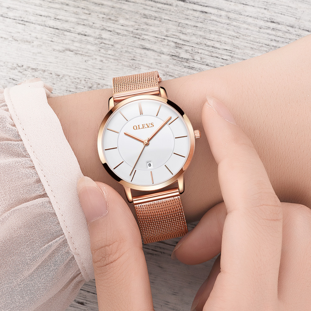 Olevs-レディースウォッチ,クォーツ,耐水性,ステンレス - Luxury Watch Organizer のレビューと価格