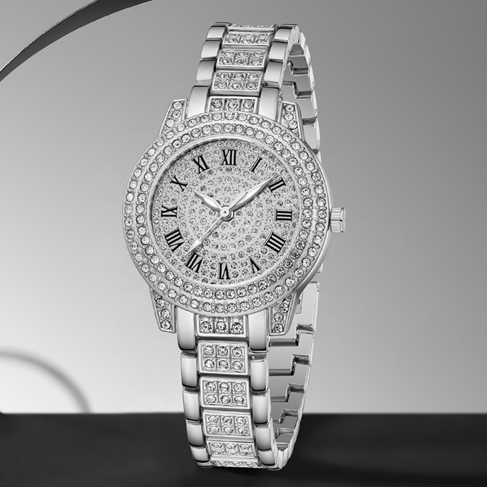 3点セット シルバーアロイストラップ レディース腕時計セット - Luxury Watch Gift For Her のレビューと価格