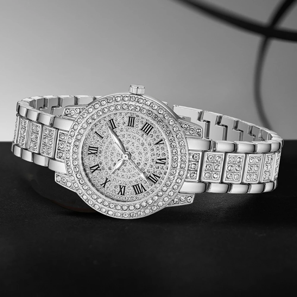 3点セット シルバーアロイストラップ レディース腕時計セット - Luxury Watch Gift For Her のレビューと価格