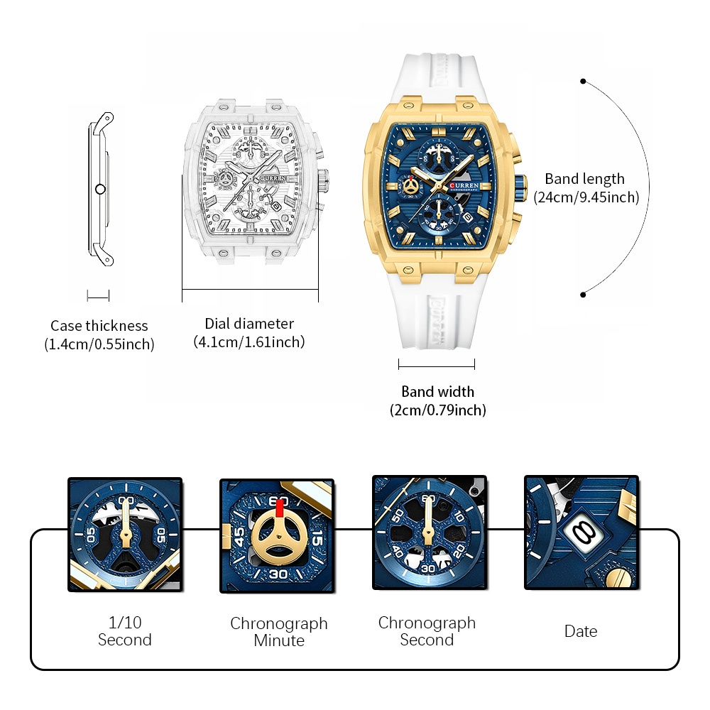 CURREN 高級ヴィンテージ腕時計 メンズ スポーツ クロ - Luxury Watch Display のレビューと価格