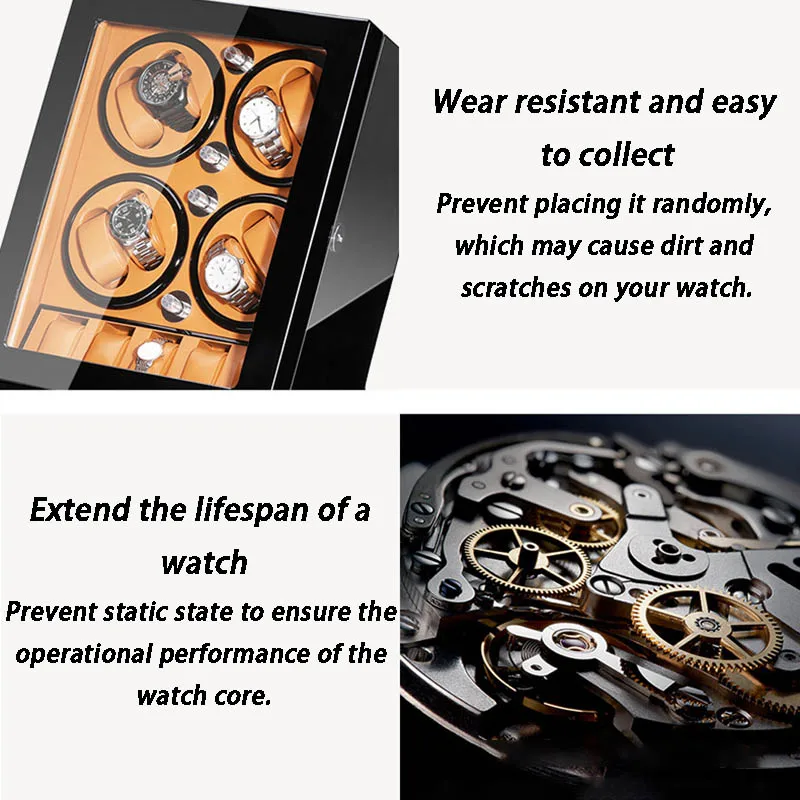 男性用機械式腕時計ワインダー,8スロット,自動回転モーター, - Luxury Watch Winder Box のレビューと価格