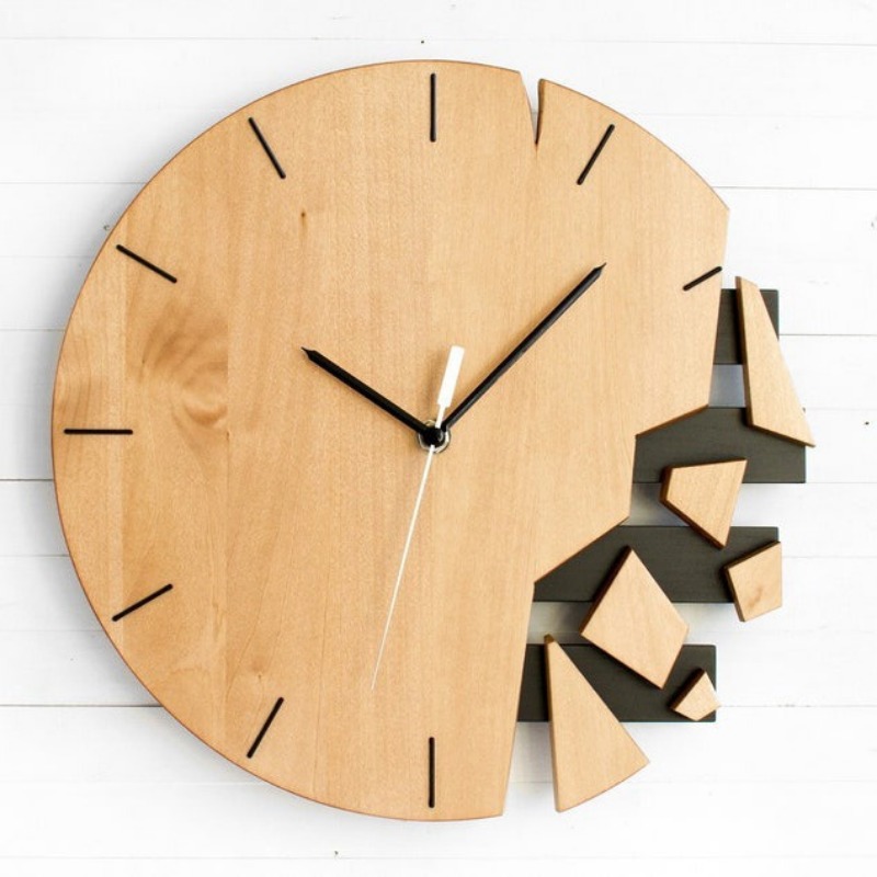 ラウンドサイレント壁時計木製アートモダンモダン高級時計クリエ - Luxury Watch Wall Clock のレビューと価格