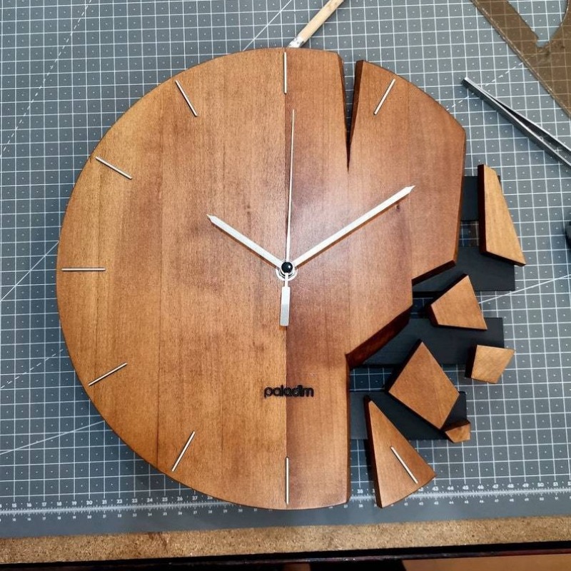 ラウンドサイレント壁時計木製アートモダンモダン高級時計クリエ - Luxury Watch Wall Clock のレビューと価格