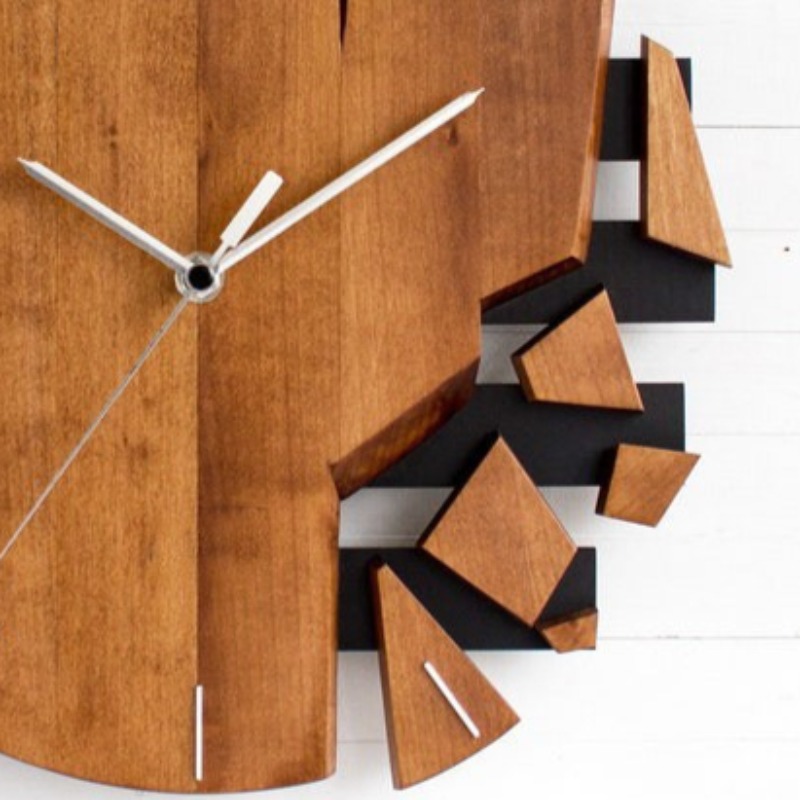 ラウンドサイレント壁時計木製アートモダンモダン高級時計クリエ - Luxury Watch Wall Clock のレビューと価格