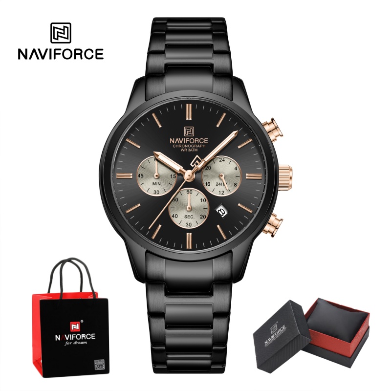 NAVIFORCE メンズクォーツクロノグラフウォッチ 防水 - Luxury Watch Display のレビューと価格