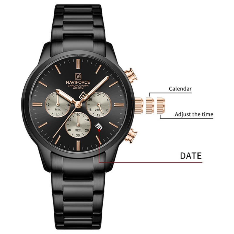 NAVIFORCE メンズクォーツクロノグラフウォッチ 防水 - Luxury Watch Display のレビューと価格