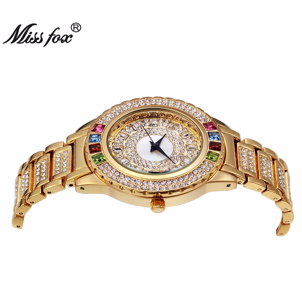 Missfox-女性のためのゴールデンパーティーウォッチ,女 - Luxury Watch In China のレビューと価格