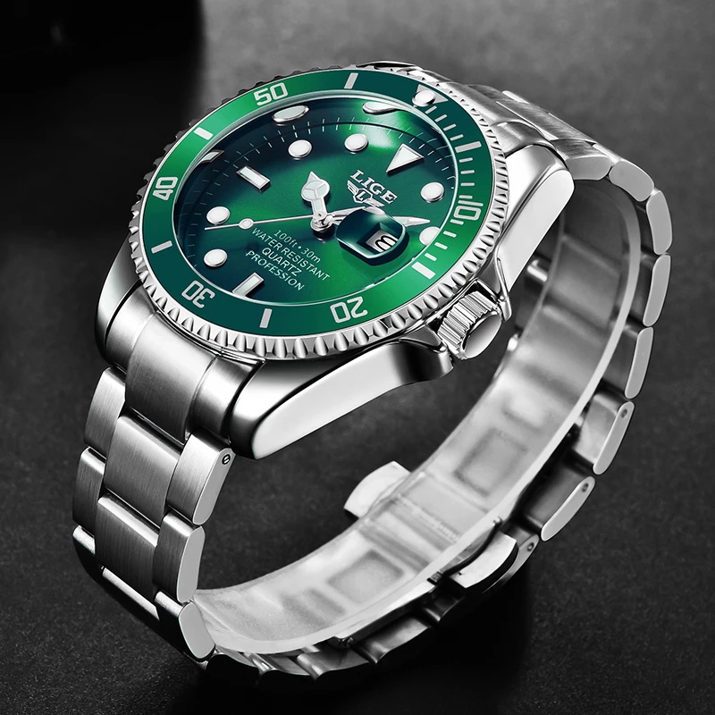 Lige-男性用時計,ファッションブランド,高級,防水,30 - Luxury Watch Mockup のレビューと価格