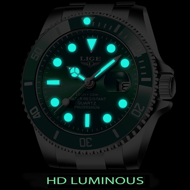 Lige-男性用時計,ファッションブランド,高級,防水,30 - Luxury Watch Mockup のレビューと価格
