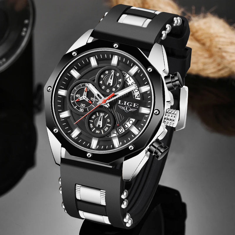 LIGE ファッションアウトドアクォーツマンウォッチレトロ高 - Luxury Watch For Men のレビューと価格