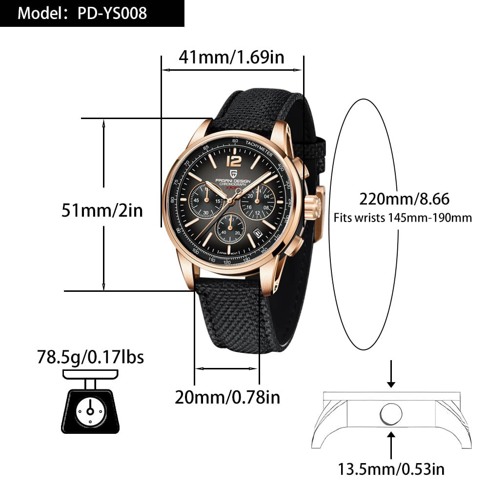 パガーニデザイン 新品 メンズ腕時計 41mm クロノグラフ - Luxury Watch Mockup のレビューと価格