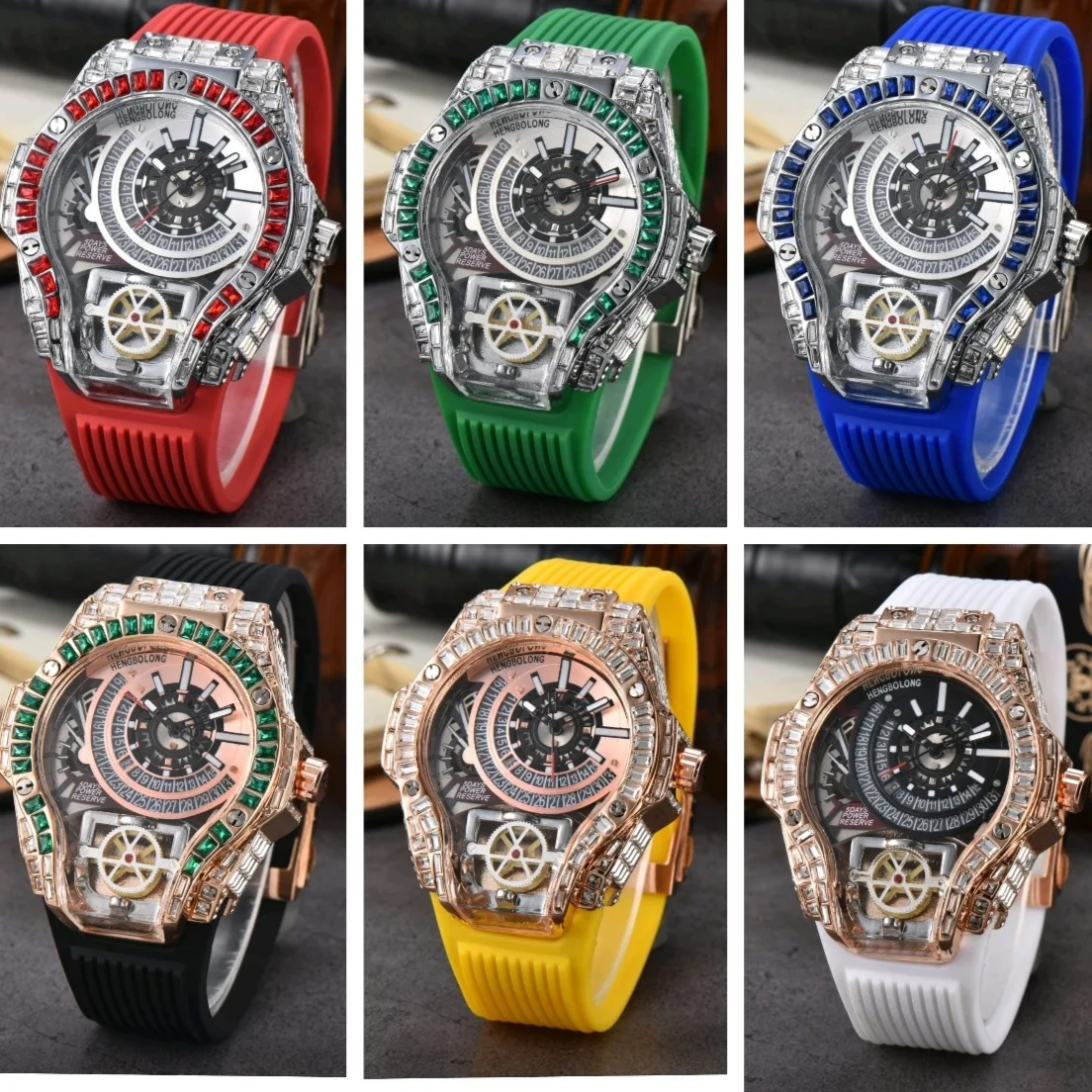 フルダイヤモンドケース ビジネスラグジュアリー トップメンズ - Luxury Watch Rubber Strap のレビューと価格