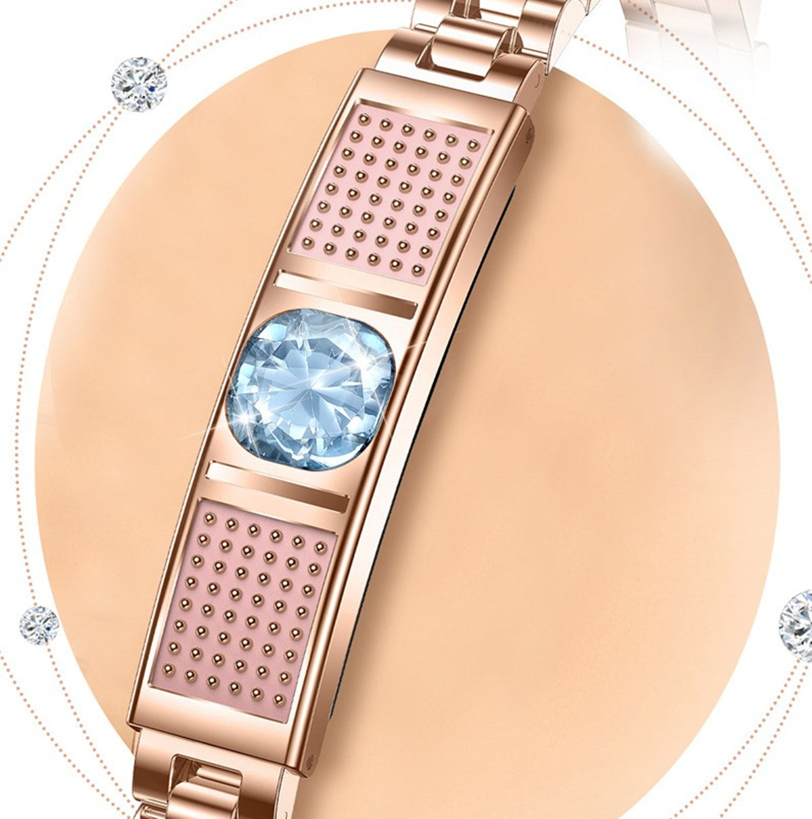 女性用高級スマートブレスレット、大きなダイヤモンド付き、心拍 - Luxury Watch Gift For Her のレビューと価格