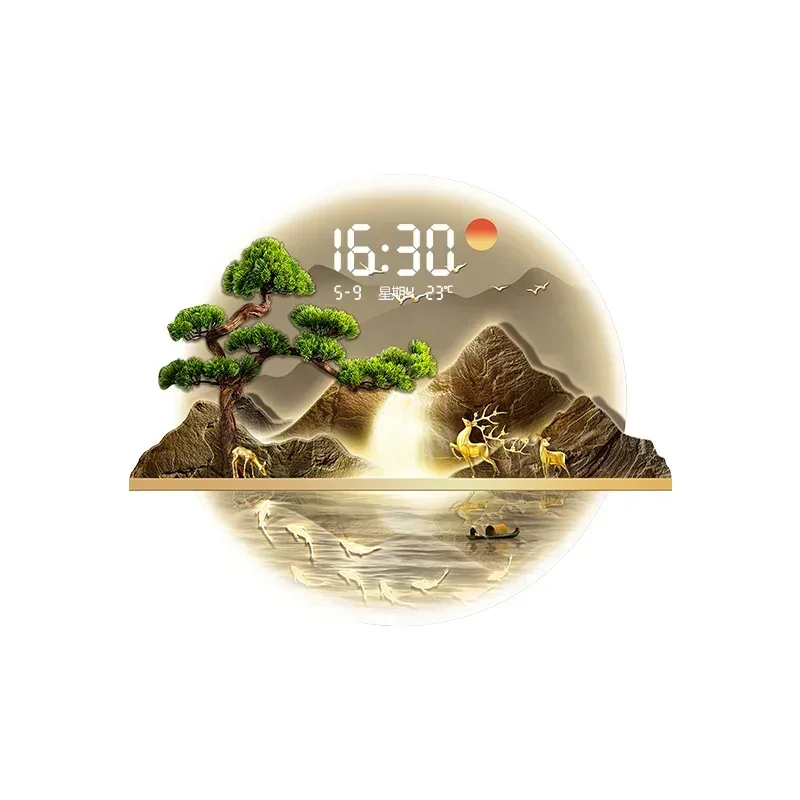 アート壁画壁掛け時計 LED リビングルーム LED 高級デ - Luxury Watch Wall Clock のレビューと価格
