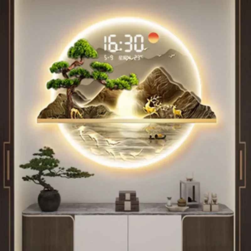 アート壁画壁掛け時計 LED リビングルーム LED 高級デ - Luxury Watch Wall Clock のレビューと価格