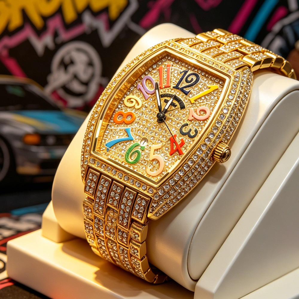 トノーロゴなしフルダイヤモンドヒップホップアイスアウトブリン - Luxury Watch Brands Logo のレビューと価格