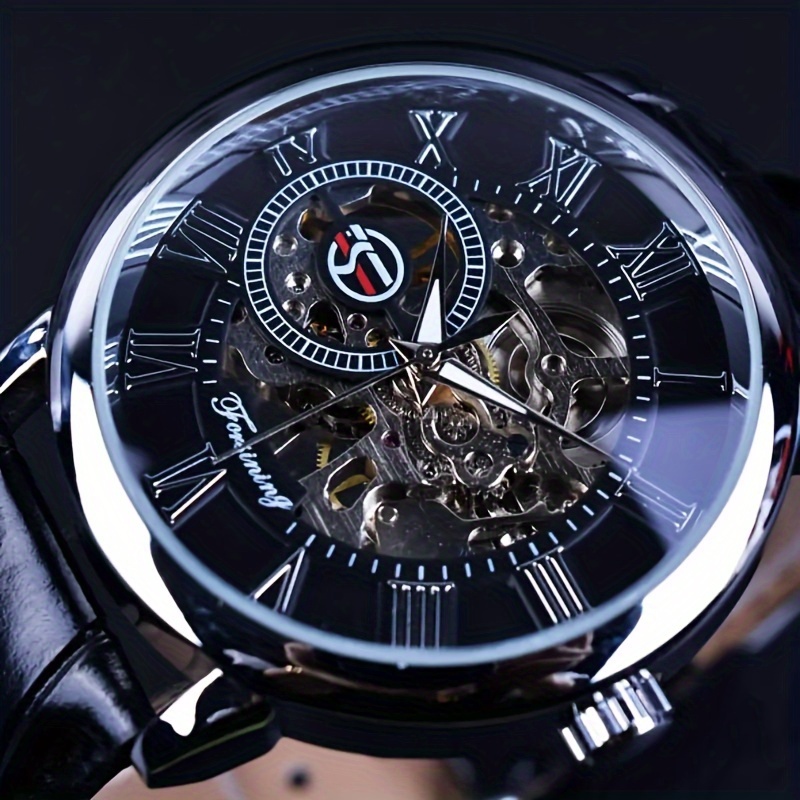 Forsining 3Dロゴデザイン中空彫刻ブラックゴールド - Luxury Watch Brands Logo のレビューと価格